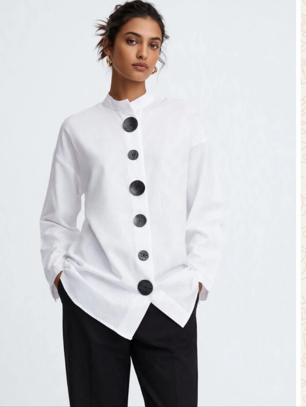Zara Button down Tunic Top